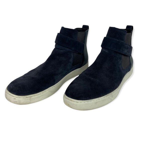 Vince Blue Belmont High Top‎ Sneakers Flat Shoes Mens Size 11 Italian Calf Suede - Picture 5 of 12